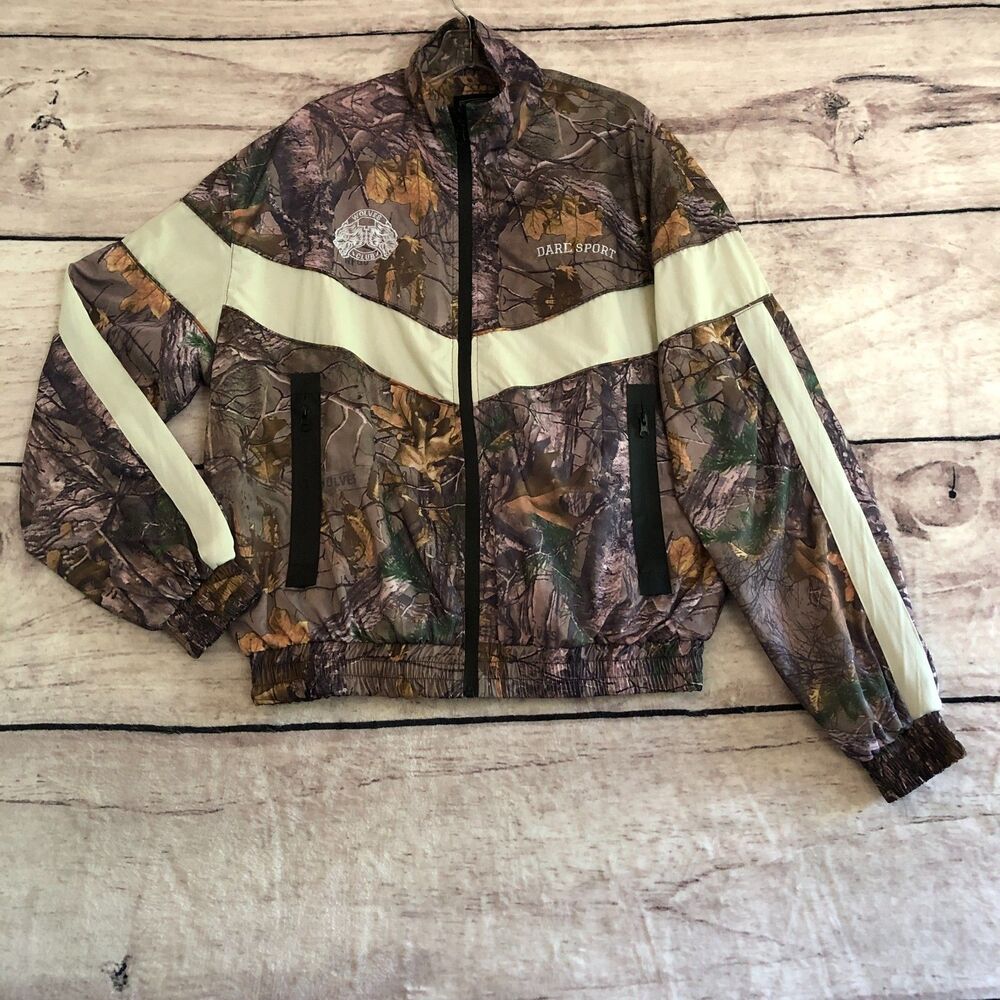 Darc Sport Jacket S Mens Camo Windbreaker Bomber Civil Regime Wolves Club Nfgu